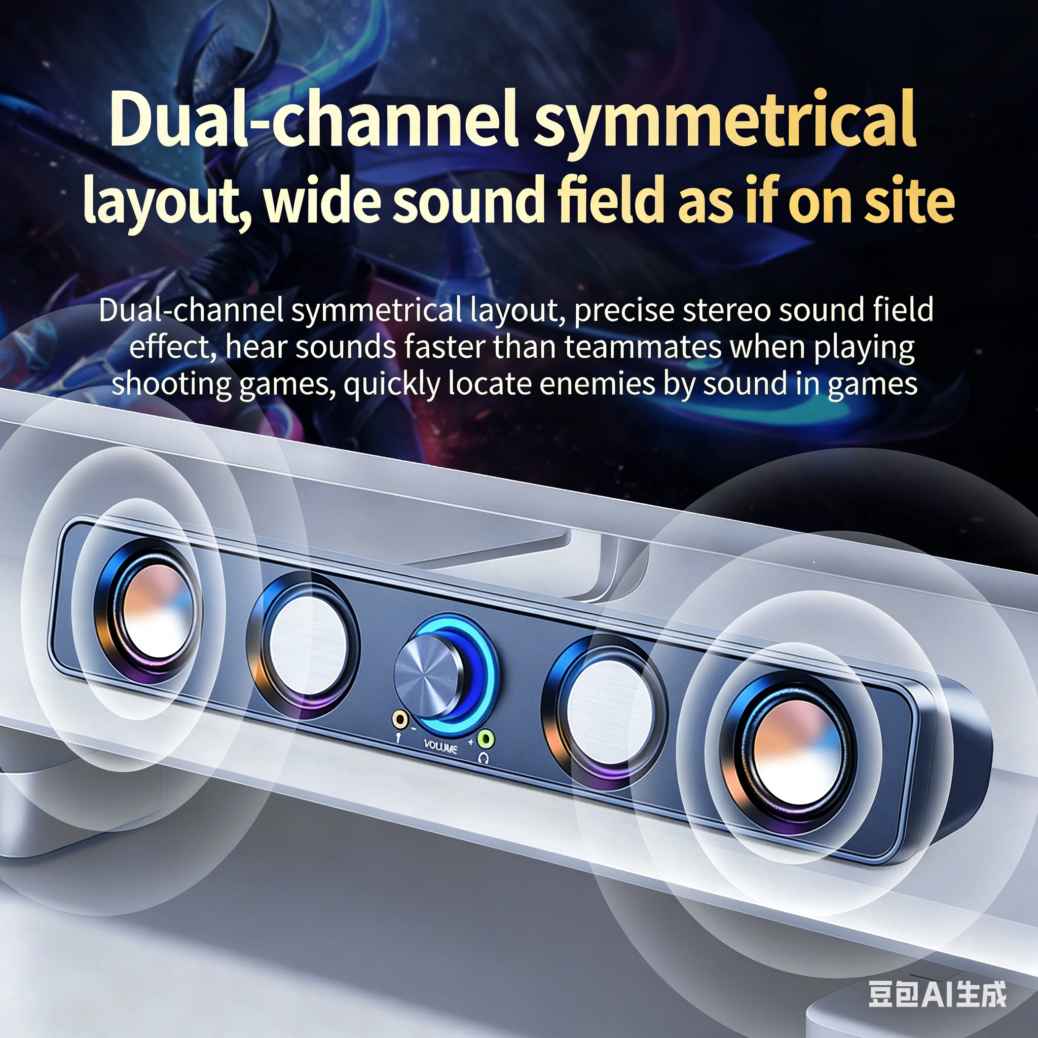 RGB Gaming Soundbar 2.0 Surrou - Rgb Computer Soundbar For Pc ulasan dan harga