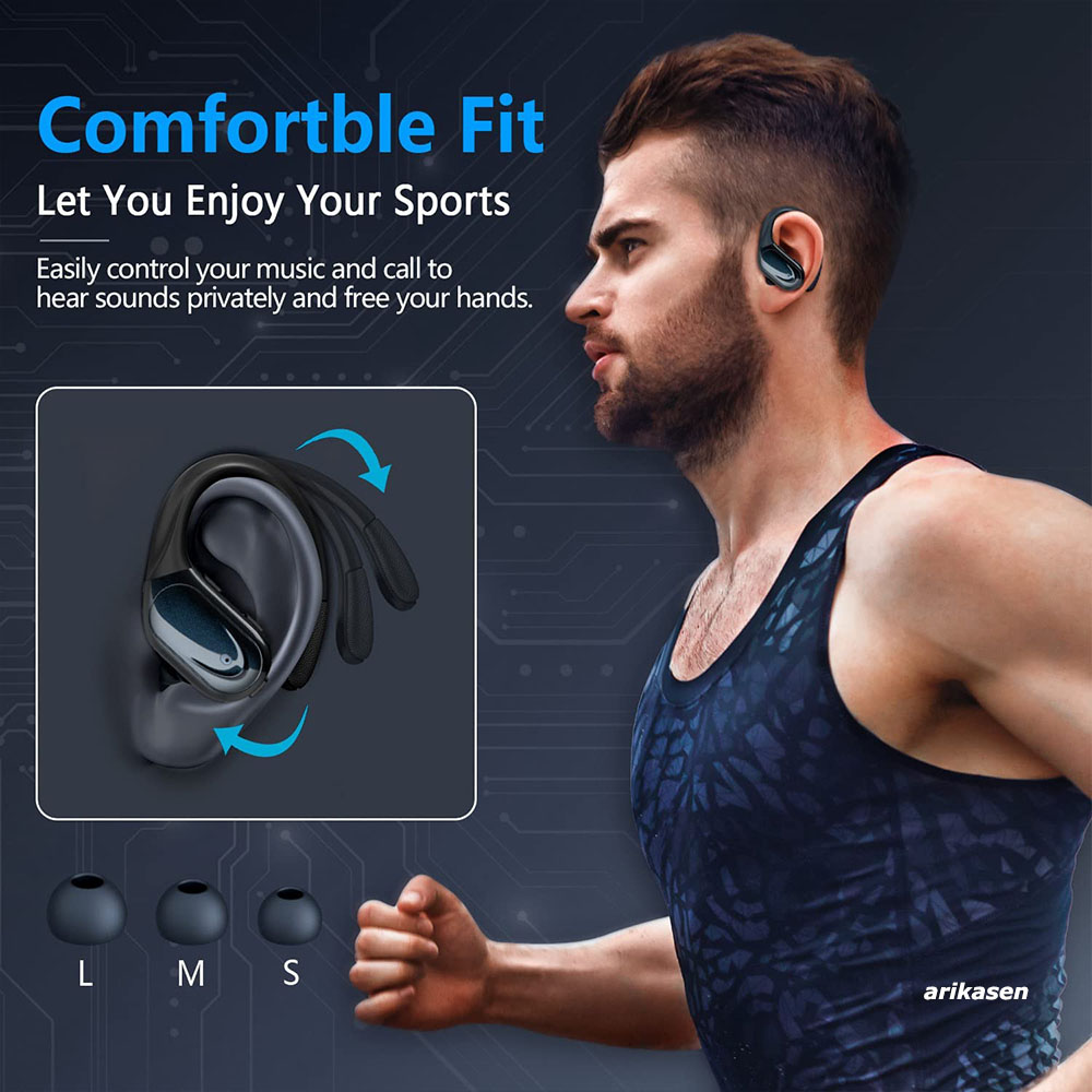 Wireless Earbuds Sport Bluetoo - Bone Conduction Running Headphones ulasan dan harga