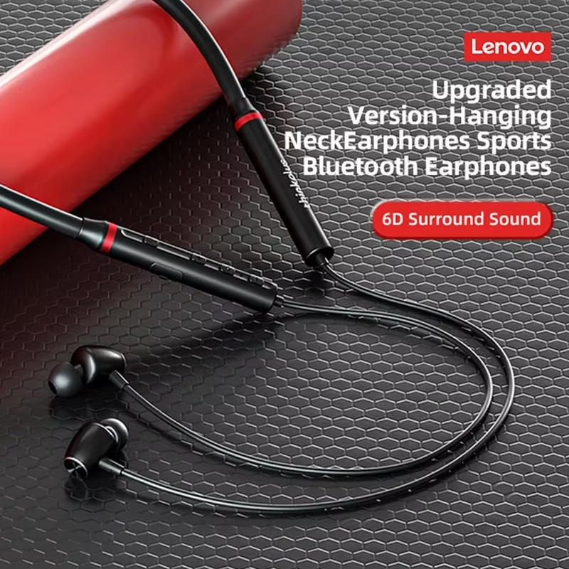 100% Origial Lenovo HE05X Blue - Magnetic Neckband Sports Earphones ulasan dan harga